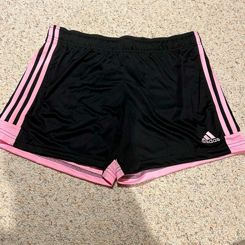 DEALS!!!ADIDAS WOMENS SOCCER SHORTS BLACK & PINK SIZE MEDIUM